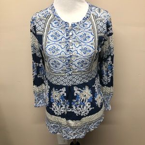 Lucky Brand Floral 3/4 Sleeve Blouse NWT Size S